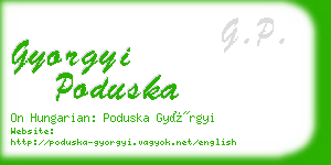 gyorgyi poduska business card